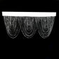 Acrylic crystal beaded curtain valance in clear with polyester rod pocket.