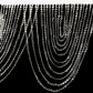 Crystal beaded curtain valance in clear acrylic, 23"x42".