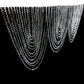 Crystal beaded curtain valance in clear acrylic, 23"x42", triple swag design.