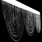 Acrylic crystal beaded curtain valance with polyester rod pocket, 23"x42".
