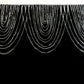 Crystal beaded curtain valance in clear acrylic, 23"x42".