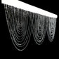 Crystal beaded curtain valance with polyester rod pocket, 23"x42", clear design.