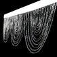 Crystal beaded curtain valance with triple swag design, 23"x42".