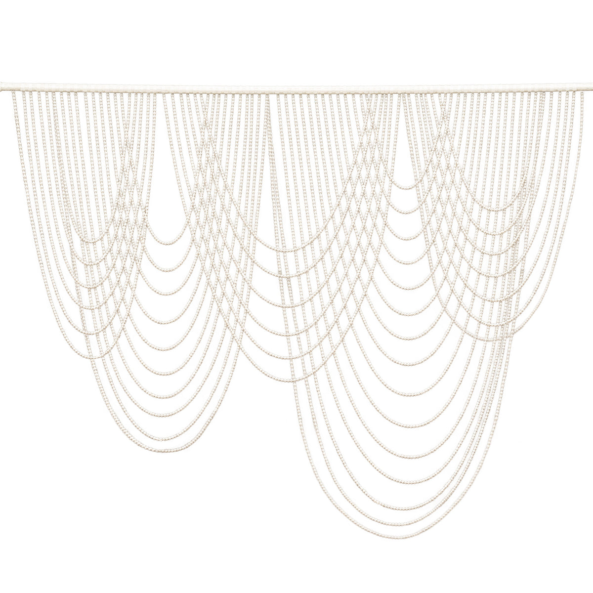 White Faux Pearl Beaded Curtain Backdrop, Multi Swag Drape Valance for Wedding Arch, Doorway & Event