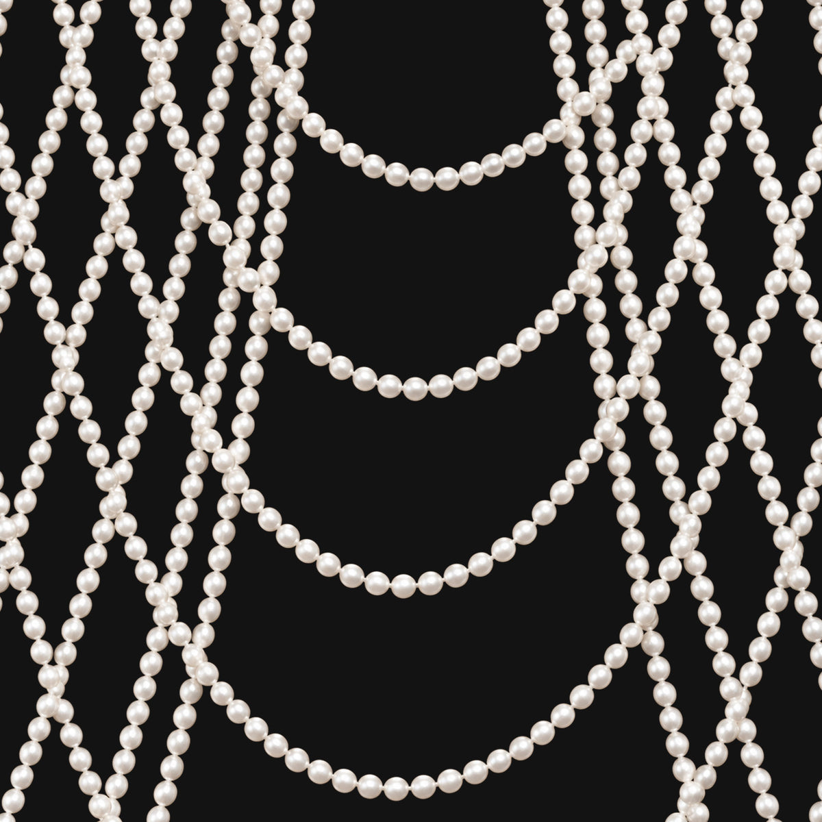 White Faux Pearl Beaded Curtain Backdrop, Multi Swag Drape Valance for Wedding Arch, Doorway & Event