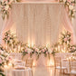 White Faux Pearl Beaded Curtain Backdrop, Multi Swag Drape Valance for Wedding Arch, Doorway & Event