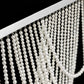 White faux pearl beaded curtain backdrop for doorway or wall décor.
