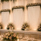 Faux Pearl Beaded Curtain – White Single Swag Valance Backdrop for Doorway, Arch or Wall Décor, 4ft 