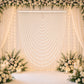 Faux Pearl Beaded Curtain – White Single Swag Valance Backdrop for Doorway, Arch or Wall Décor, 4ft 