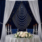 Faux Pearl Beaded Curtain – White Single Swag Valance Backdrop for Doorway, Arch or Wall Décor, 4ft 