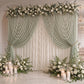 Faux Pearl Beaded Curtain – White Single Swag Valance Backdrop for Doorway, Arch or Wall Décor, 4ft 