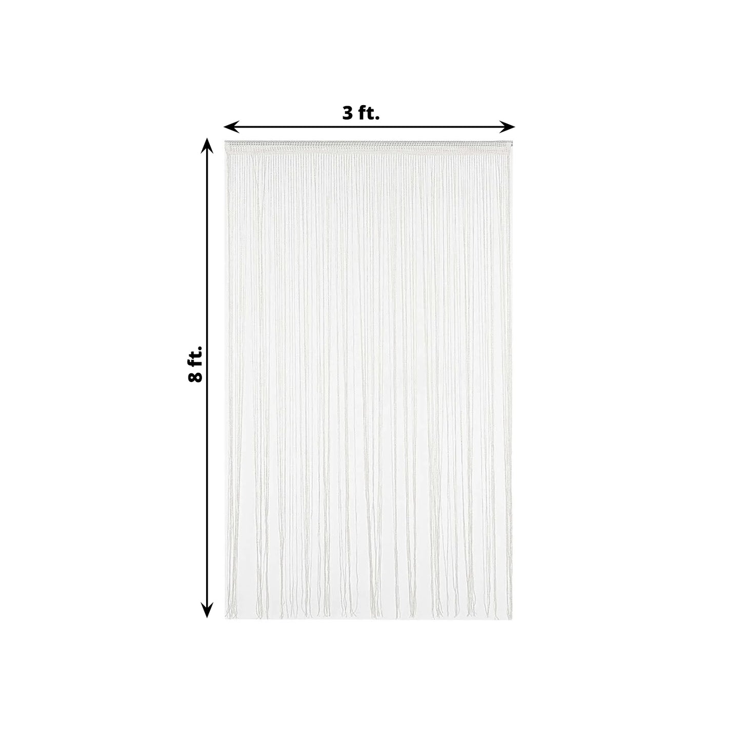 3ftx8ft white/silver silk tassel string curtains, decorative room divider panels.