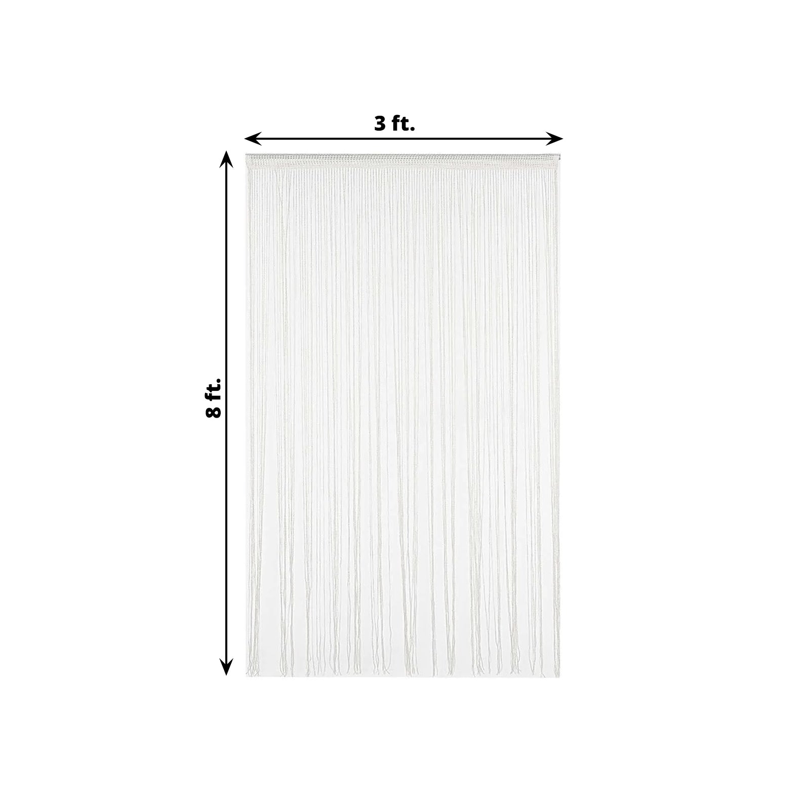 3ftx8ft white/silver silk tassel string curtains, decorative room divider panels.
