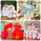 Cinnamon brown spandex wedding arch cover with colorful balloon decorations.