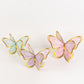 12 Pcs Pastel Color 3D Butterfly Party Decorations with Metallic Gold Foil Accents, Cardstock Paper Butterfly Table Centerpieces - 10",12"