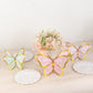 12 Pcs Pastel Color 3D Butterfly Party Decorations with Metallic Gold Foil Accents, Cardstock Paper Butterfly Table Centerpieces - 10",12"