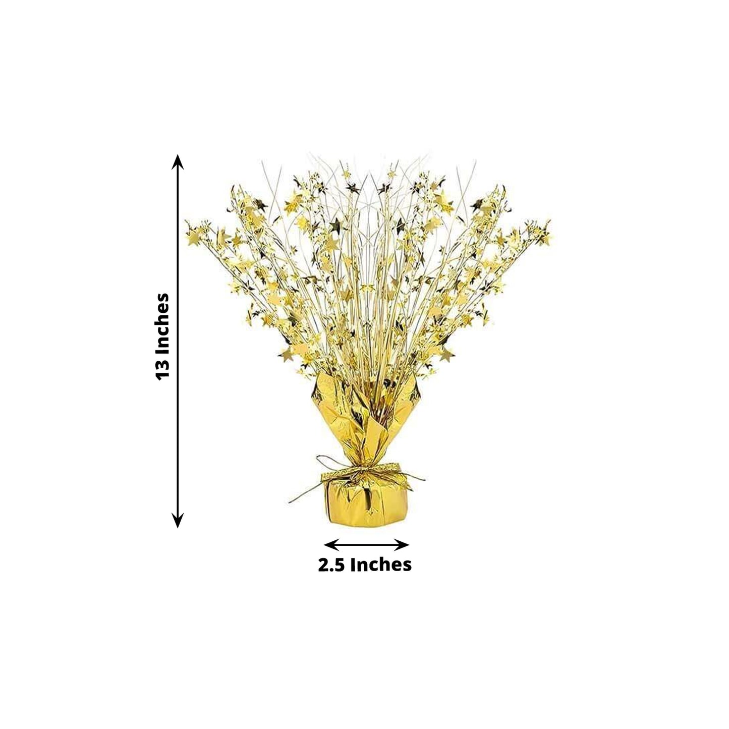 6 Pack Metallic Gold Star Foil Spray Centerpiece Table Decoration, 13" Free Standing Gleam 'N Burst Party Accessories