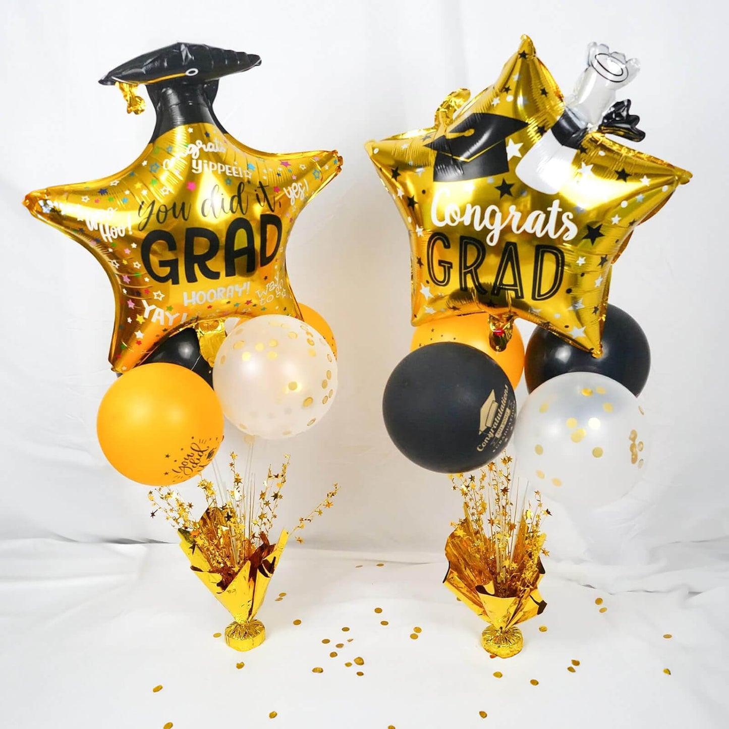 6 Pack Metallic Gold Star Foil Spray Centerpiece Table Decoration, 13" Free Standing Gleam 'N Burst Party Accessories