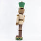 Teddy Bear Nutcracker Soldier Figurine with Green Hat, Staff & Gold Trim - 45" Tall Freestanding Chr