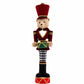 Teddy Bear Nutcracker Soldier Figurine with Red Jacket, Drum & Gold Trim - 45" Tall Freestanding Chr