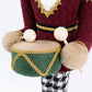 Teddy Bear Nutcracker Soldier Figurine with Red Jacket, Drum & Gold Trim - 45" Tall Freestanding Chr