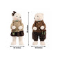 Set of 2 Boy & Girl Plush Teddy Bear Figurines, 24" Tall, Natural Knit Jackets - Freestanding Christ