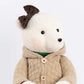 Set of 2 Boy & Girl Plush Teddy Bear Figurines, 24" Tall, Natural Knit Jackets - Freestanding Christ