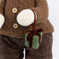 Set of 2 Boy & Girl Plush Teddy Bear Figurines, 24" Tall, Natural Knit Jackets - Freestanding Christ