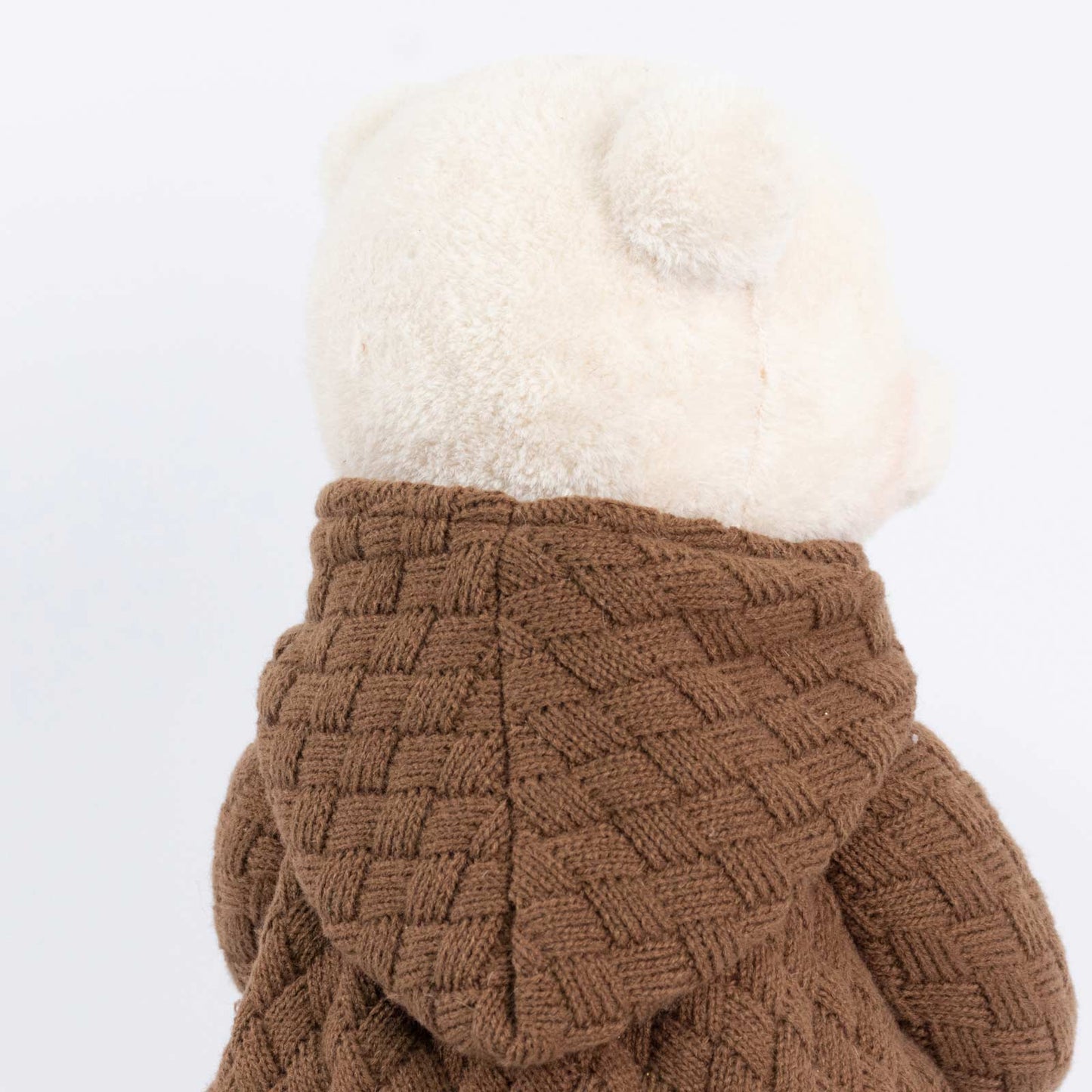 Set of 2 Boy & Girl Plush Teddy Bear Figurines, 24" Tall, Natural Knit Jackets - Freestanding Christ