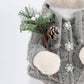 Set of 2 Boy & Girl Plush Teddy Bear Figurines, 24" Tall, White & Silver Knit Jackets - Freestanding