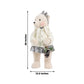 Girl Plush Teddy Bear Christmas Figurine, 28" Tall, White Knit Jacket & Silver Brocade Skirt - Frees