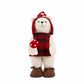 White Plush Teddy Bear Gnome Christmas Figurine, 24" Tall, Red Plaid Outfit, Holding Mushroom - Free