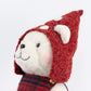 White Plush Teddy Bear Gnome Christmas Figurine, 24" Tall, Red Plaid Outfit, Holding Mushroom - Free
