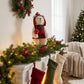 White Plush Teddy Bear Gnome Christmas Figurine, 24" Tall, Red Plaid Outfit, Holding Mushroom - Free