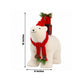 Plush Polar Bear Christmas Figurine, 16" Tall, Red Knit Hat & Scarf, Carrying Gift Boxes - Freestand