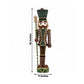 Nutcracker Soldier Figurine with Green Houndstooth Jacket, Star Staff & Gold Trim - 45" Tall Freesta