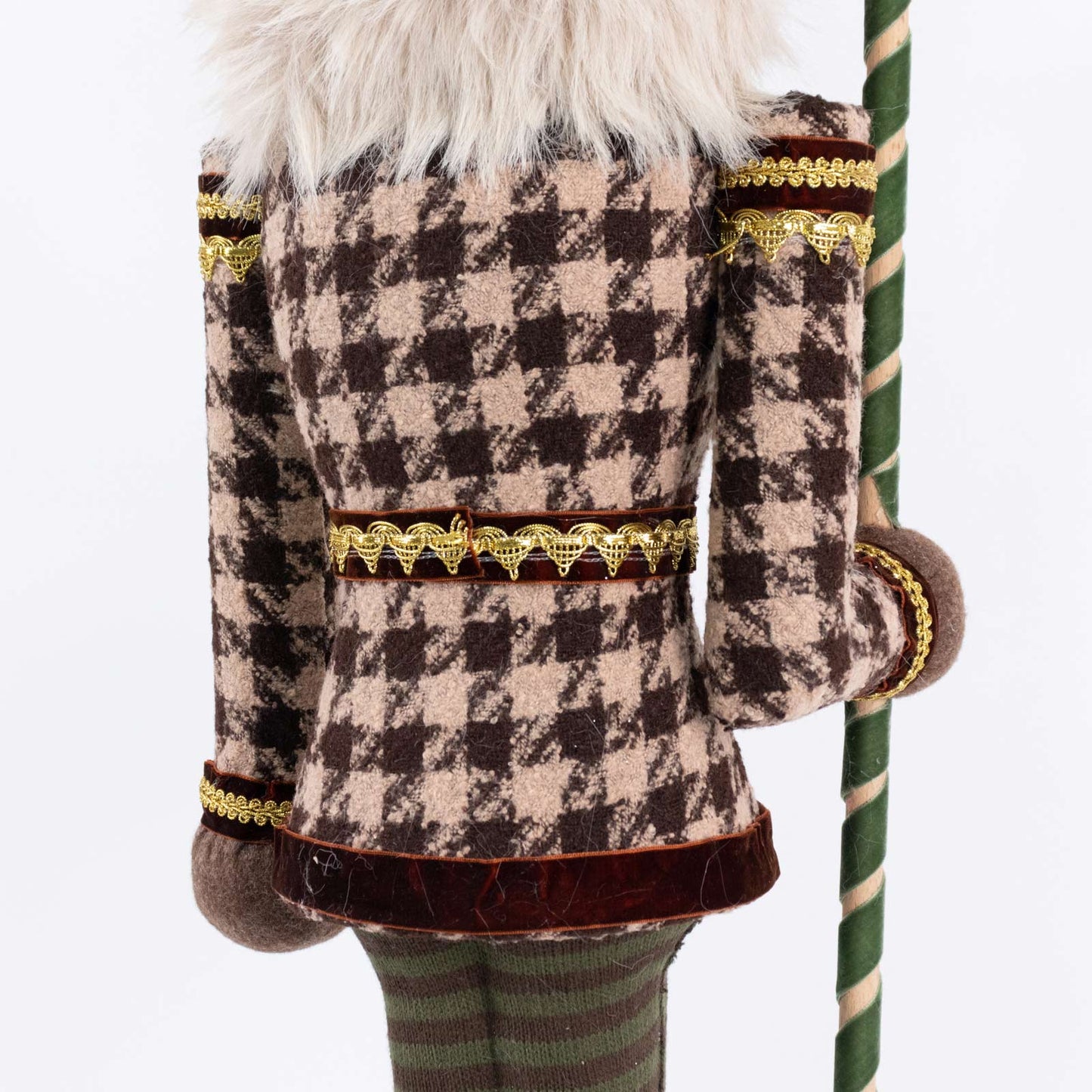Nutcracker Soldier Figurine with Green Houndstooth Jacket, Star Staff & Gold Trim - 45" Tall Freesta