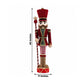 Nutcracker Soldier Figurine with Red Houndstooth Jacket & Pants, Star Staff & Gold Trim - 45" Tall F