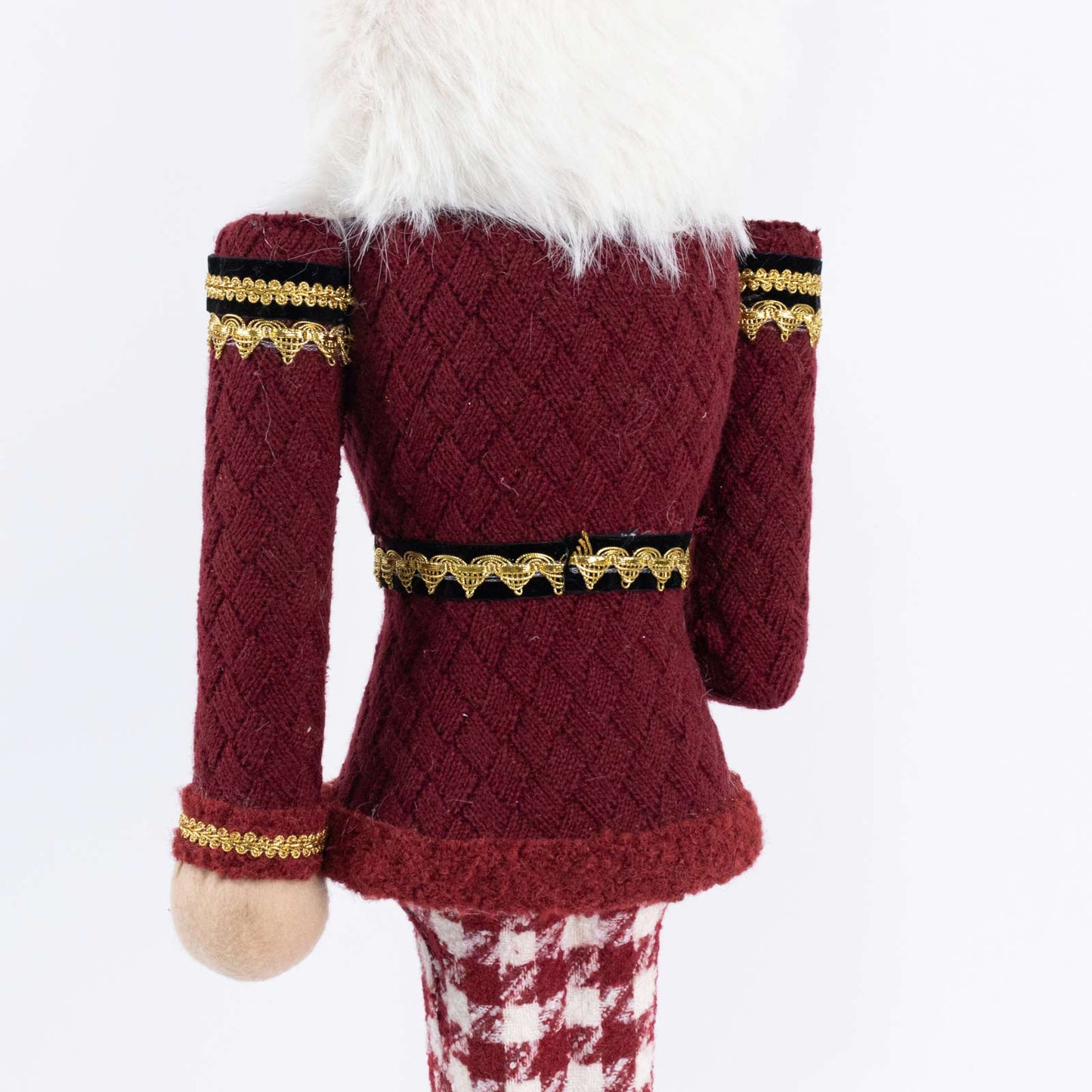 Nutcracker Soldier Figurine with Red Houndstooth Jacket & Pants, Star Staff & Gold Trim - 45" Tall F
