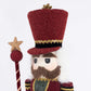 Nutcracker Soldier Figurine with Red Houndstooth Jacket & Pants, Star Staff & Gold Trim - 45" Tall F