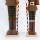 Set of 2 Big & Small Nutcracker Soldier Figurines, 30" & 25" Tall, Brown Knit Jacket & Gold Ball Sta