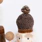 Set of 2 Big & Small Nutcracker Soldier Figurines, 30" & 25" Tall, Brown Knit Jacket & Gold Ball Sta