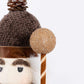 Set of 2 Big & Small Nutcracker Soldier Figurines, 30" & 25" Tall, Brown Knit Jacket & Gold Ball Sta