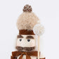 Set of 2 Big & Small Nutcracker Soldier Figurines, 30" & 25" Tall, White Knit Jacket & Pearl-Top Sta
