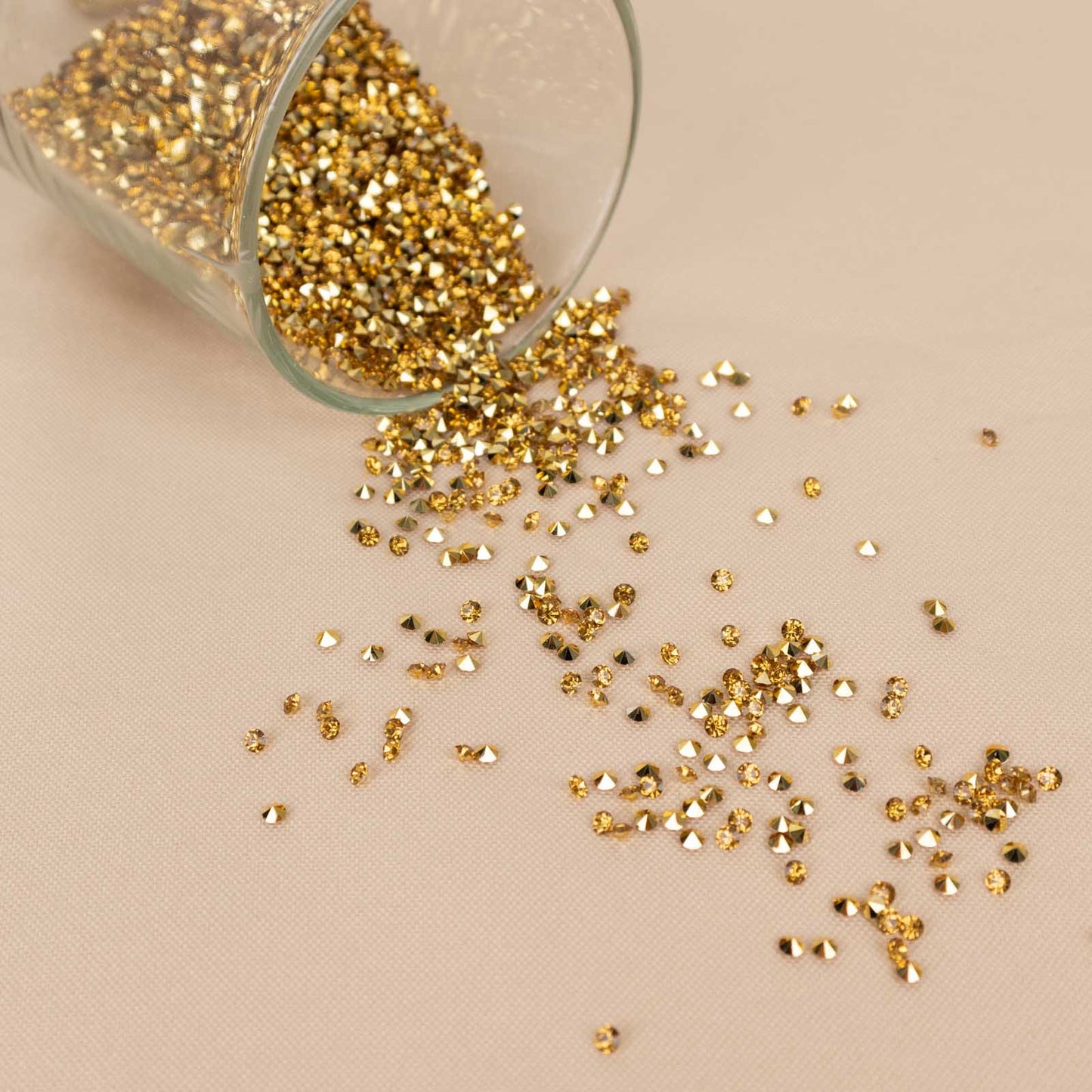 14400 Pcs Gold Rhinestones Wedding Table Scatters, Faux Diamond Gems Vase Fillers - 3mm