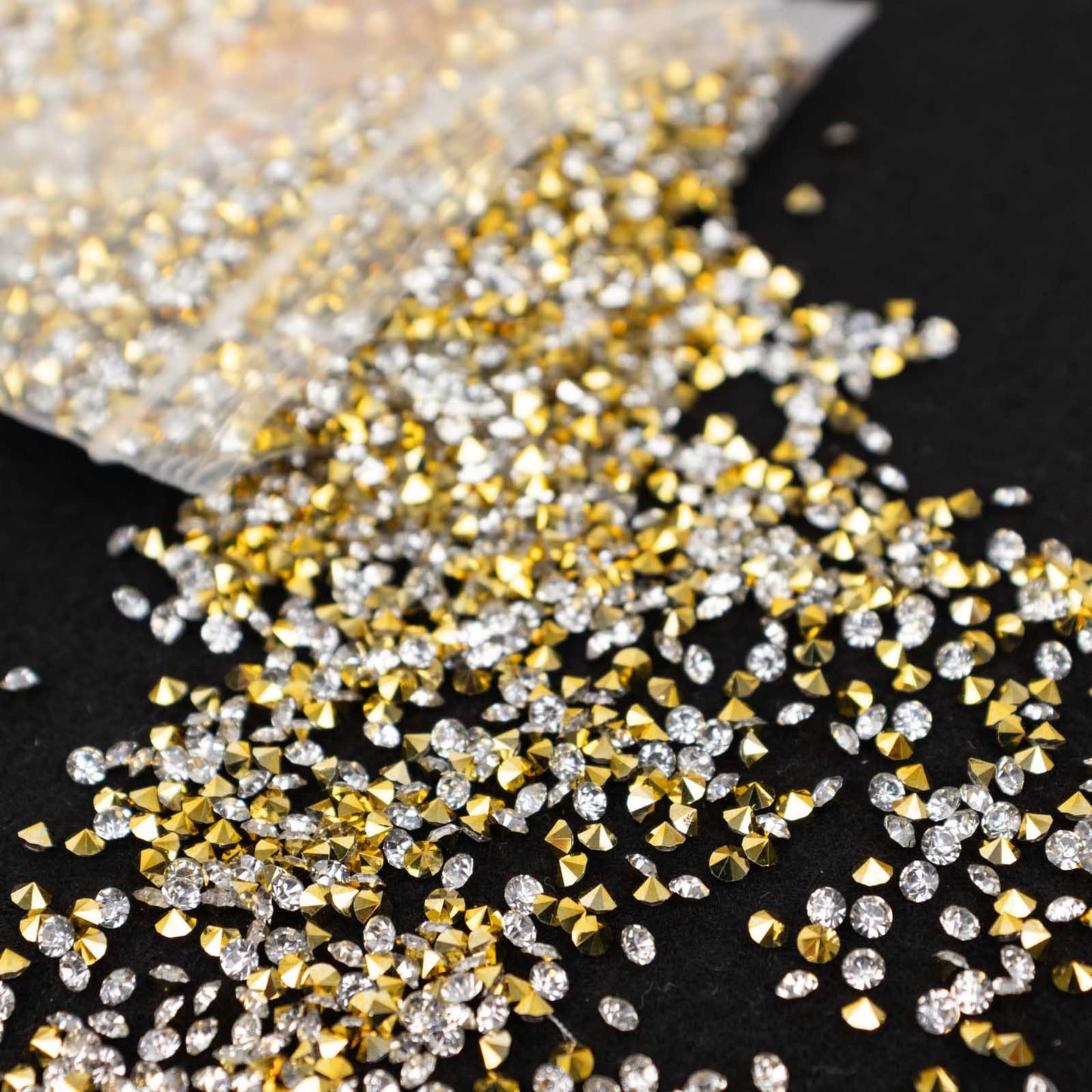 14400 Pcs Gold Silver Rhinestones Wedding Table Scatters, Faux Diamond Gems Vase Fillers - 3mm