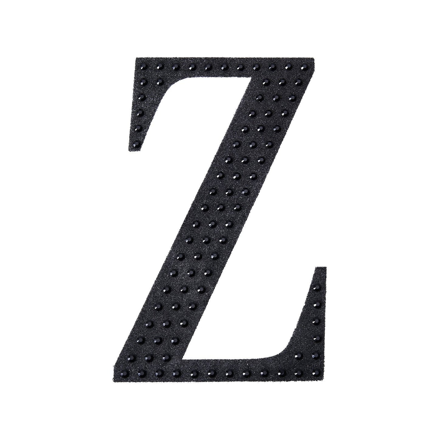 Black 8 Inch Decorative Rhinestone Alphabet Letter Z Stickers#whtbkgd