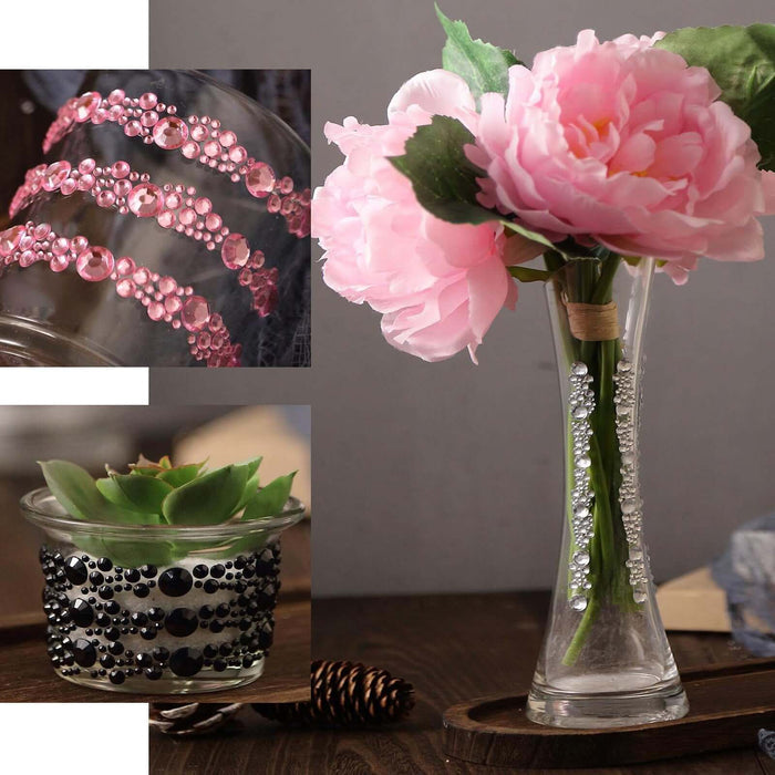 Black rhinestone gem craft stickers in a decorative arrangement.