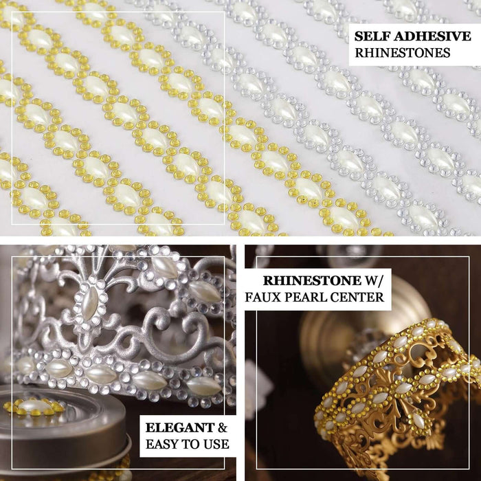 Gold stick-on rhinestone gems with oval design, self-adhesive for easy use.