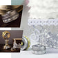 Gold self-adhesive rhinestone gems on decorative accents.